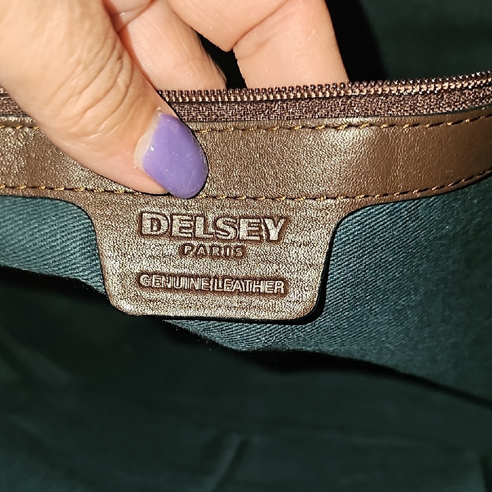 Delsey Brown Leather Structured briefcase - Picture 4 of 5